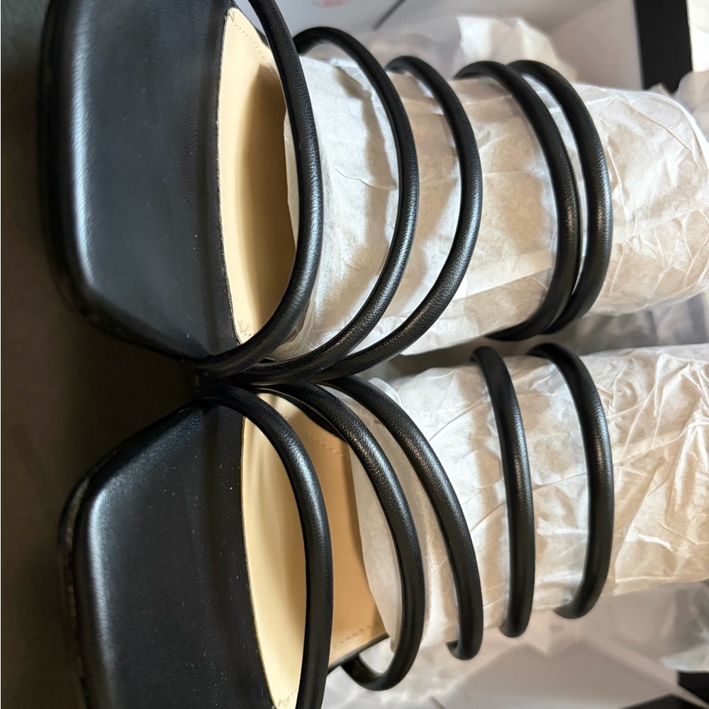 Nine West Black Strappy Heels